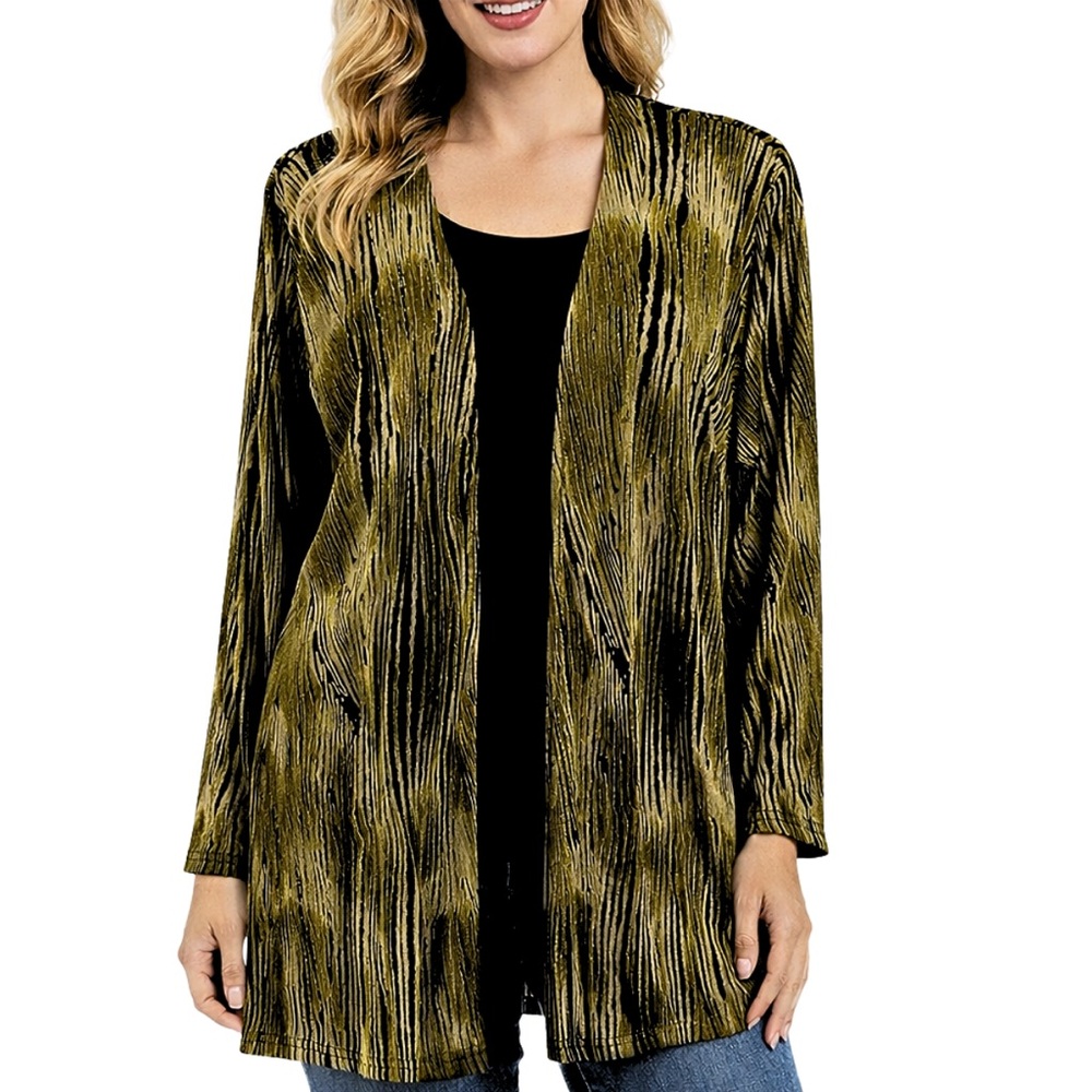VINTAGE A TOUCH OF CLASS Kimono Animal Print Stretchy Jacket Womens Size XS